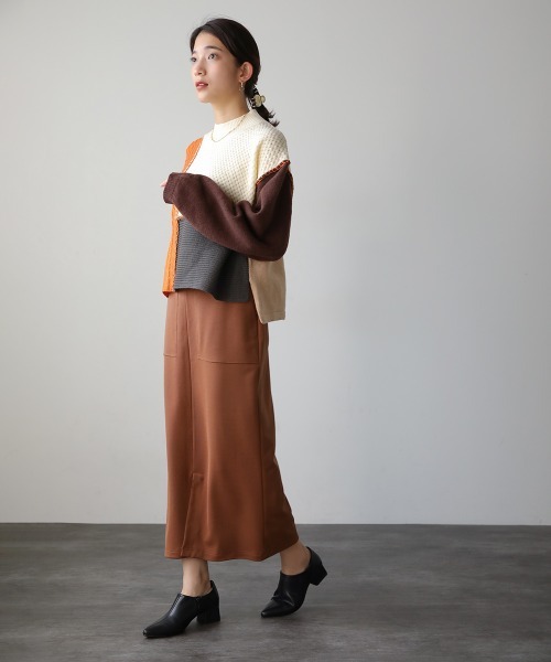 Bou Jeloud(ブージュルード)の「ブロッキング配色ニット(ニット/セーター・レディース・ブルー/グリーン/オレンジ・FREE)」の6枚目の写真