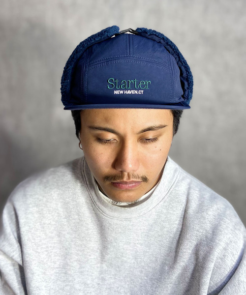STARTER（スターター）の「STARTER/スターター イヤーフラップ キャップ 128192202（キャップ・メンズ・グレー/ネイビー/グリーン/ブラック×グレー・FREE）」の4枚目の写真