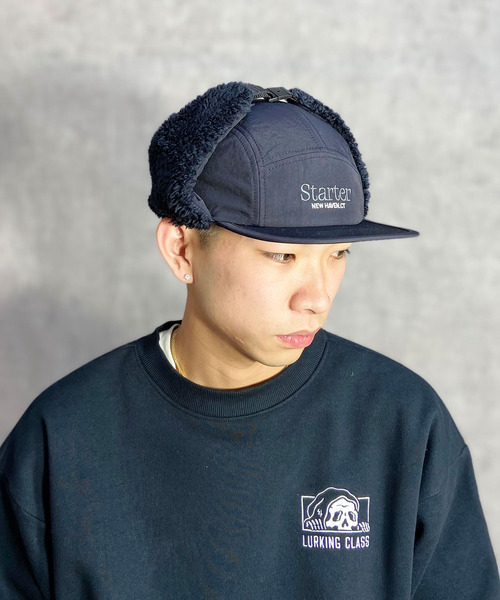 STARTER（スターター）の「STARTER/スターター イヤーフラップ キャップ 128192202（キャップ・メンズ・グレー/ネイビー/グリーン/ブラック×グレー・FREE）」の2枚目の写真