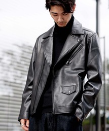 London Denim ロンドンデニム　ラムレザー　ジャケット　大きいサイズ London Denim 革ジャン ライダース ラムレザー シングル