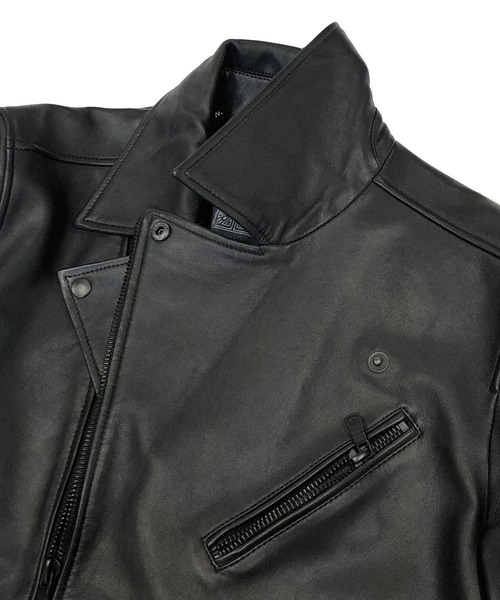 London Denim(ロンドンデニム)の「Lamb Leather / ラムレザー ダブルライダース ジャケット(ライダースジャケット・メンズ・ブラック・46/48/50)」の14枚目の写真
