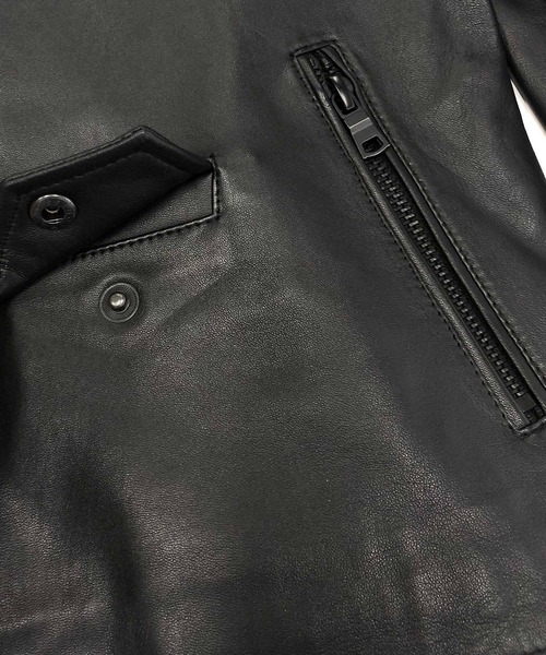 London Denim(ロンドンデニム)の「Lamb Leather / ラムレザー ダブルライダース ジャケット(ライダースジャケット・メンズ・ブラック・46/48/50)」の18枚目の写真