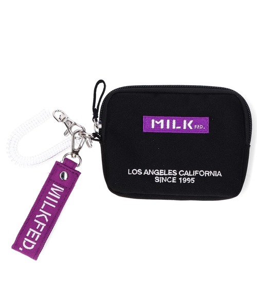 MILKFED.（ミルクフェド）の「EMBROIDERED BAR PASS HOLDER LIMITED COLOR PURPLE（パスケース・レディース・ブラック・ONE SIZE）」の2枚目の写真