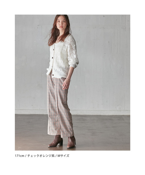 Days(デイズ)の「【BLANC+】チェックワイドパンツ(その他パンツ・レディース・ブラウン/オレンジ・M/LL/L)」の4枚目の写真