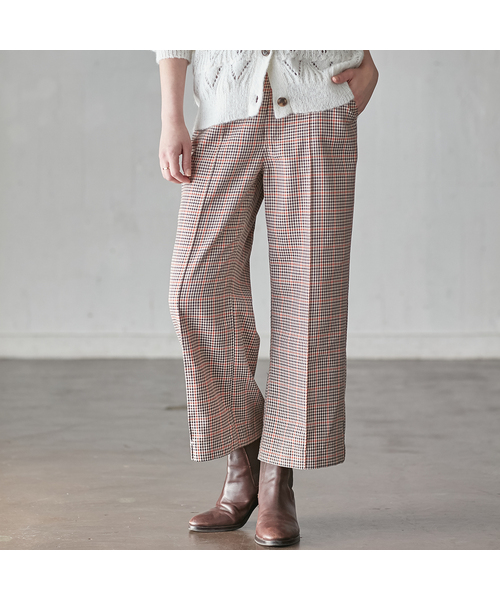 Days(デイズ)の「【BLANC+】チェックワイドパンツ(その他パンツ・レディース・ブラウン/オレンジ・M/LL/L)」の18枚目の写真