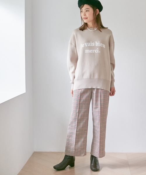 Days(デイズ)の「【BLANC+】チェックワイドパンツ(その他パンツ・レディース・ブラウン/オレンジ・M/LL/L)」の5枚目の写真