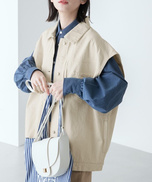 BONLECILL(ボンルシール)の「オーバーデニムベスト(デニムジャケット・レディース・ブルー/ブラック/アイボリー/ネイビー・FREE)」の17枚目の写真