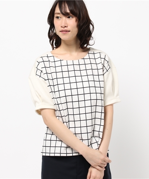 DISCOAT（ディスコート）の「【Discoat】前身チェックプルオーバー（Tシャツ/カットソー・レディース・ブルー/ネイビー/オフホワイト・LARGE/MEDIUM）」の2枚目の写真