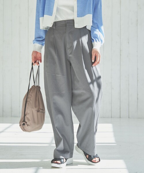 coen(コーエン)の「ソフトコットン2タックチノパンツ(チノパンツ・レディース・ベージュ/ネイビー/グレー・S/M/L)」の8枚目の写真