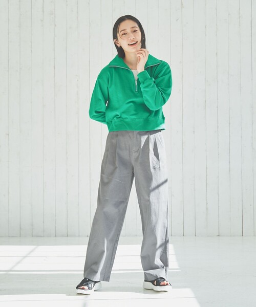 coen(コーエン)の「ソフトコットン2タックチノパンツ(チノパンツ・レディース・ベージュ/ネイビー/グレー・S/M/L)」の9枚目の写真