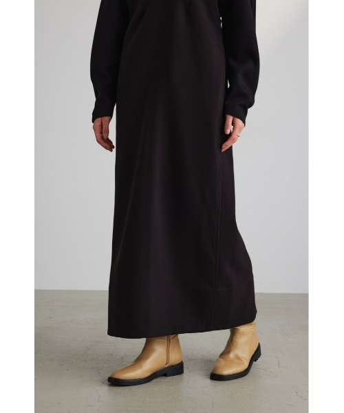 STYLEMIXER（スタイルミキサー）の「ディープVステッチワークワンピース（ワンピース・レディース・ブラック/ライトブラウン・MEDIUM/SMALL）」の7枚目の写真