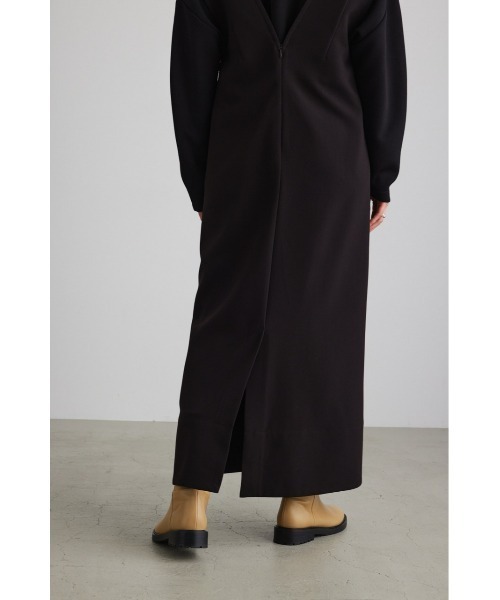 STYLEMIXER（スタイルミキサー）の「ディープVステッチワークワンピース（ワンピース・レディース・ブラック/ライトブラウン・MEDIUM/SMALL）」の10枚目の写真