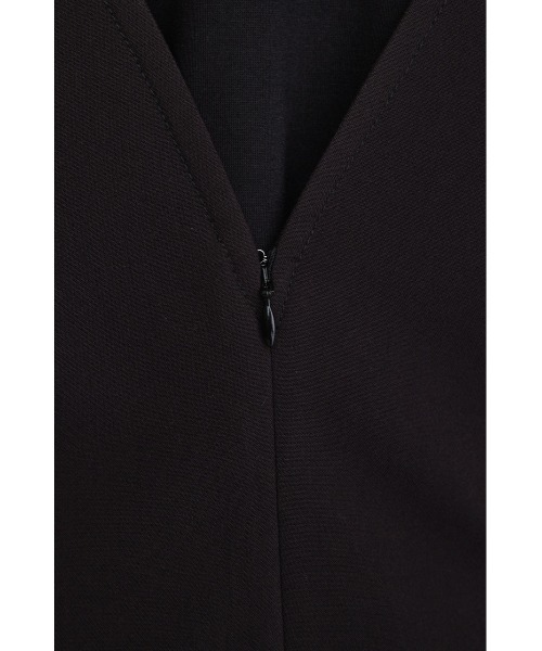 STYLEMIXER（スタイルミキサー）の「ディープVステッチワークワンピース（ワンピース・レディース・ブラック/ライトブラウン・MEDIUM/SMALL）」の11枚目の写真
