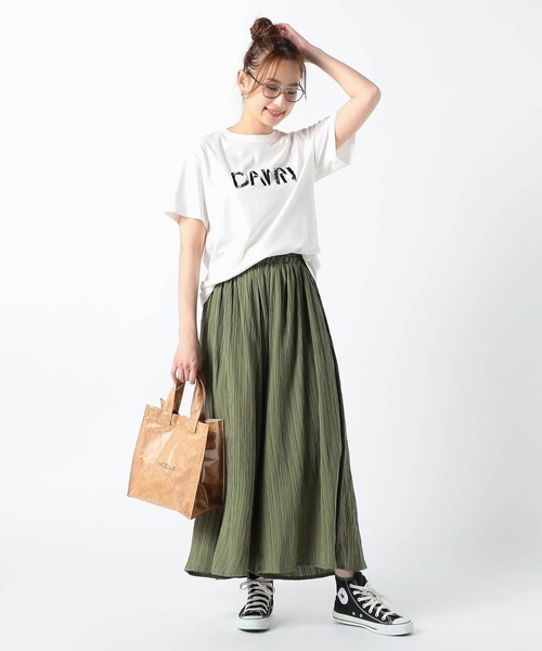 Grand PARK（グランドパーク）の「ビーズ刺繍　Ｔシャツ（Tシャツ/カットソー・レディース・ホワイト/テラコッタ/チャコールグレー/ブルー・FREE）」の5枚目の写真