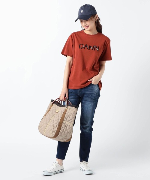 Grand PARK（グランドパーク）の「ビーズ刺繍　Ｔシャツ（Tシャツ/カットソー・レディース・ホワイト/テラコッタ/チャコールグレー/ブルー・FREE）」の7枚目の写真