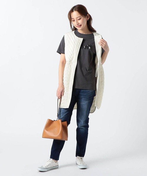 Grand PARK（グランドパーク）の「ビーズ刺繍　Ｔシャツ（Tシャツ/カットソー・レディース・ホワイト/テラコッタ/チャコールグレー/ブルー・FREE）」の9枚目の写真