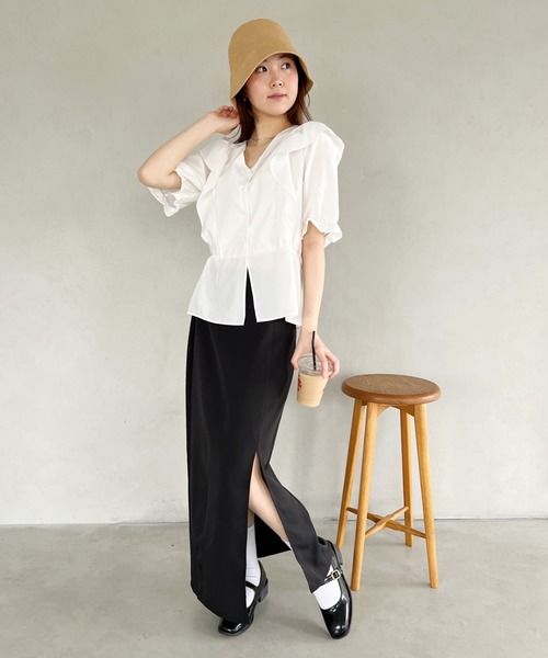 CLEA（クレア）の「リネンタッチストローハット（ハット・レディース・ブラック/ベージュ/アイボリー・FREE）」の16枚目の写真