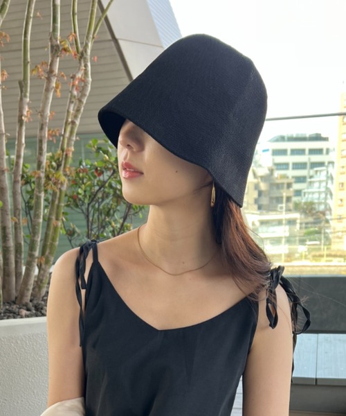 CLEA（クレア）の「リネンタッチストローハット（ハット・レディース・ブラック/ベージュ/アイボリー・FREE）」の8枚目の写真