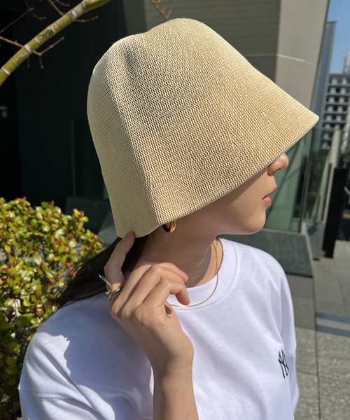 CLEA（クレア）の「リネンタッチストローハット（ハット・レディース・ブラック/ベージュ/アイボリー・FREE）」の6枚目の写真