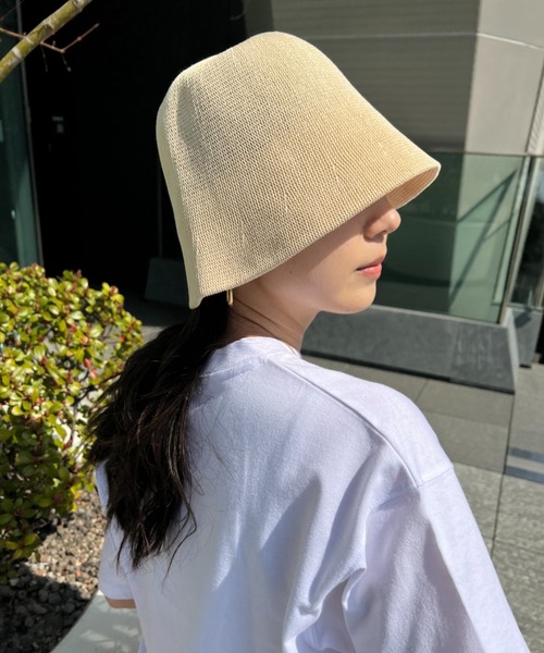 CLEA（クレア）の「リネンタッチストローハット（ハット・レディース・ブラック/ベージュ/アイボリー・FREE）」の5枚目の写真