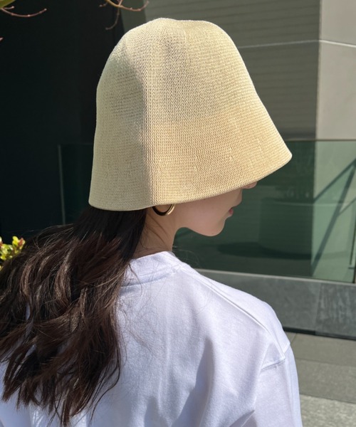 CLEA（クレア）の「リネンタッチストローハット（ハット・レディース・ブラック/ベージュ/アイボリー・FREE）」の4枚目の写真