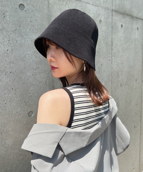 CLEA（クレア）の「リネンタッチストローハット（ハット・レディース・ブラック/ベージュ/アイボリー・FREE）」の22枚目の写真