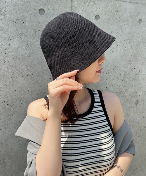 CLEA（クレア）の「リネンタッチストローハット（ハット・レディース・ブラック/ベージュ/アイボリー・FREE）」の21枚目の写真