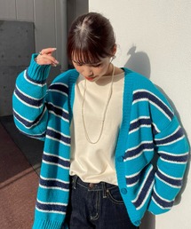 RODEO CROWNS WIDE BOWL | マルチカラーボーダーニットカーディガン(カーディガン/ボレロ)