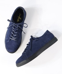 スニーカー（ブルー・ネイビー/青色系・レザー・本革）ファッション