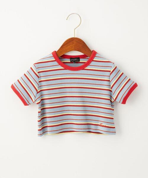 green label relaxing（グリーンレーベルリラクシング）の「TJ テレコボーダー ショート Tシャツ 100-130cm（Tシャツ/カットソー・キッズ・ブラウン/その他1/ライトブルー・100cm/120cm/130cm/110cm）」の2枚目の写真