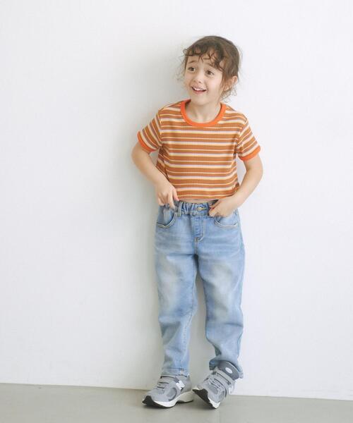 green label relaxing（グリーンレーベルリラクシング）の「TJ テレコボーダー ショート Tシャツ 100-130cm（Tシャツ/カットソー・キッズ・ブラウン/その他1/ライトブルー・100cm/120cm/130cm/110cm）」の16枚目の写真