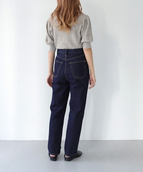 HER CLOSET（ハークローゼット）の「【shemoshelly】WEB限定地柄編リネン混衿付きサマーニット（ニット/セーター・レディース・グリーン/ブルー/グレイッシュベージュ/アイボリー・M）」の18枚目の写真