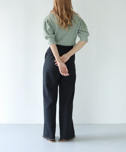 HER CLOSET(ハークローゼット)の「【shemoshelly】WEB限定地柄編リネン混衿付きサマーニット(ニット/セーター・レディース・グリーン/ブルー/グレイッシュベージュ/アイボリー・M)」の22枚目の写真