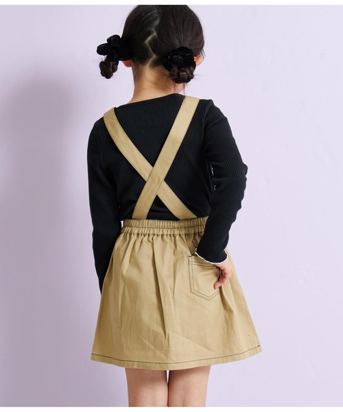 ANAP kids（アナップキッズ）の「2WAYアシンメトリージャンパースカート（ジャンパースカート・キッズ・ブラック/ブルー/ベージュ・120cm/110cm/130cm）」の6枚目の写真