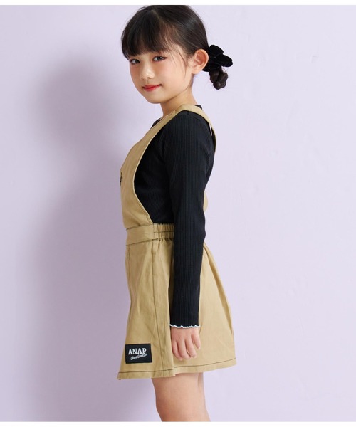 ANAP kids（アナップキッズ）の「2WAYアシンメトリージャンパースカート（ジャンパースカート・キッズ・ブラック/ブルー/ベージュ・120cm/110cm/130cm）」の7枚目の写真