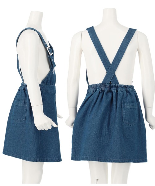 ANAP kids（アナップキッズ）の「2WAYアシンメトリージャンパースカート（ジャンパースカート・キッズ・ブラック/ブルー/ベージュ・120cm/110cm/130cm）」の9枚目の写真