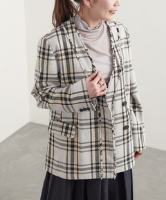 セール】チェックシェイプジャケット（テーラードジャケット）｜mystic