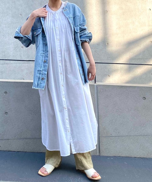 NANEA(ナネア)の「フレンチスリーブピンタックワンピース(ワンピース・レディース・サンドベージュ/ホワイト/カーキ・ONE SIZE)」の20枚目の写真