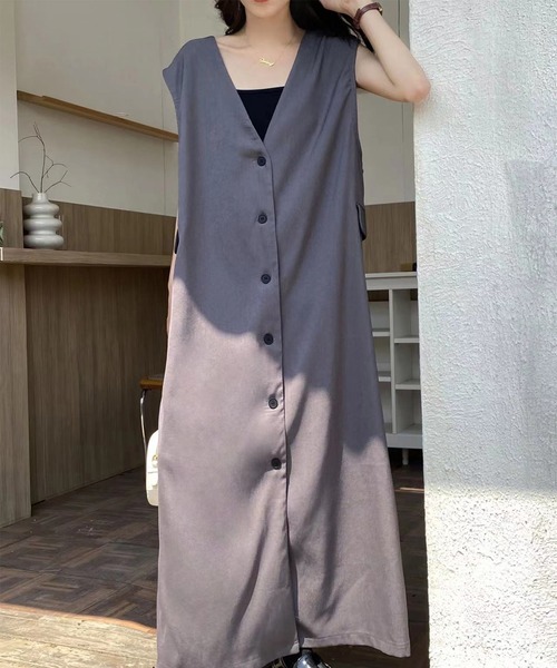 LYEON(リヨン)の「ロングジレベスト(ベスト・レディース・ブラック/グレー/ベージュ・FREE)」の7枚目の写真