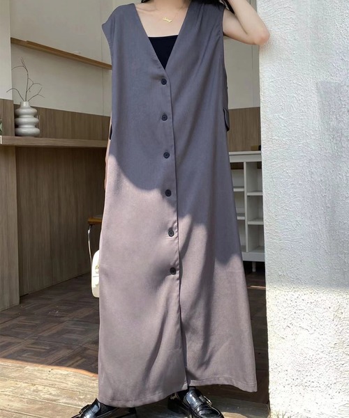 LYEON(リヨン)の「ロングジレベスト(ベスト・レディース・ブラック/グレー/ベージュ・FREE)」の12枚目の写真