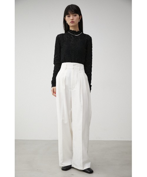 AZUL by moussy(アズールバイマウジー)の「FRONT DARTS HIGH WAIST PANTS/フロントダーツハイウエストパンツ(その他パンツ・レディース・ブラック/アイボリー/ライム・MEDIUM/SMALL)」の5枚目の写真