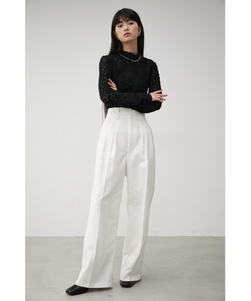 AZUL by moussy(アズールバイマウジー)の「FRONT DARTS HIGH WAIST PANTS/フロントダーツハイウエストパンツ(その他パンツ・レディース・ブラック/アイボリー/ライム・MEDIUM/SMALL)」の6枚目の写真