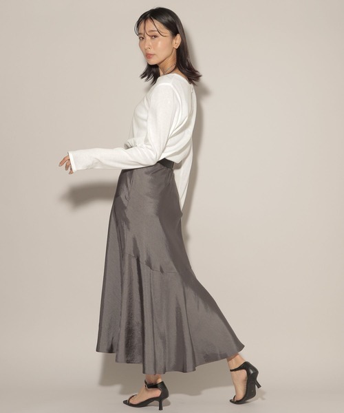 BARNYARDSTORM(バンヤードストーム)の「BARNYARDSTORM / サテンマーメイドスカート(スカート・レディース・チャコール/モカ・1/0)」の6枚目の写真