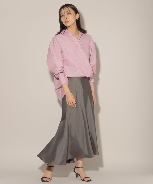 BARNYARDSTORM(バンヤードストーム)の「BARNYARDSTORM / サテンマーメイドスカート(スカート・レディース・チャコール/モカ・1/0)」の4枚目の写真