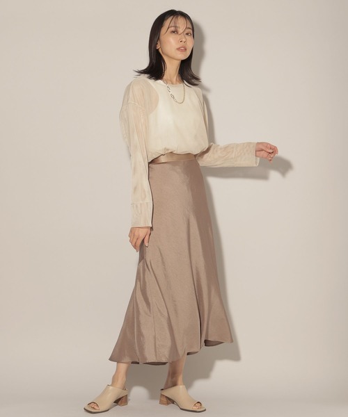 BARNYARDSTORM(バンヤードストーム)の「BARNYARDSTORM / サテンマーメイドスカート(スカート・レディース・チャコール/モカ・1/0)」の7枚目の写真