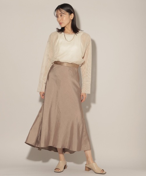 BARNYARDSTORM(バンヤードストーム)の「BARNYARDSTORM / サテンマーメイドスカート(スカート・レディース・チャコール/モカ・1/0)」の8枚目の写真