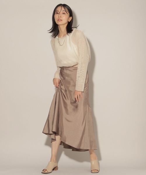 BARNYARDSTORM(バンヤードストーム)の「BARNYARDSTORM / サテンマーメイドスカート(スカート・レディース・チャコール/モカ・1/0)」の18枚目の写真