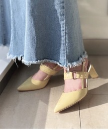 【REZOY】リングスタッズベルトバックストラップパンプス