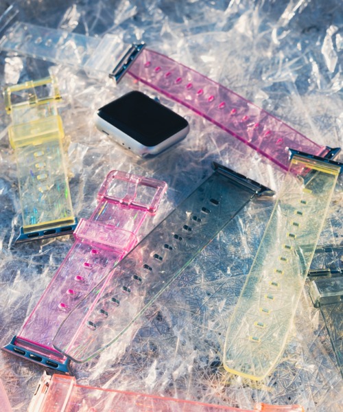 zandy(ズィーアンドワイ)の「zandy ズィー・アンド・ワイ/ Apple Watch【オーロラクリアバンド】アップルウォッチバンド オーロラクリアベルト /// clear2(デジタル腕時計・メンズ・イエロー/パープル/ピンク/クリア/グレー・S/M)」の12枚目の写真