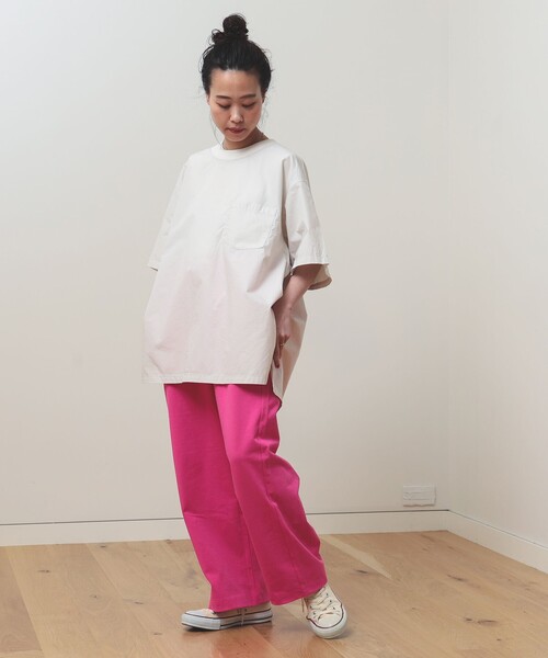 BEAMS BOY（ビームスボーイ）の「BEAMS BOY / タイプライター ビッグ リブ プルオーバー シャツ 23SS（シャツ/ブラウス・レディース・ブラック/オフホワイト/オリーブ・FREE）」の4枚目の写真